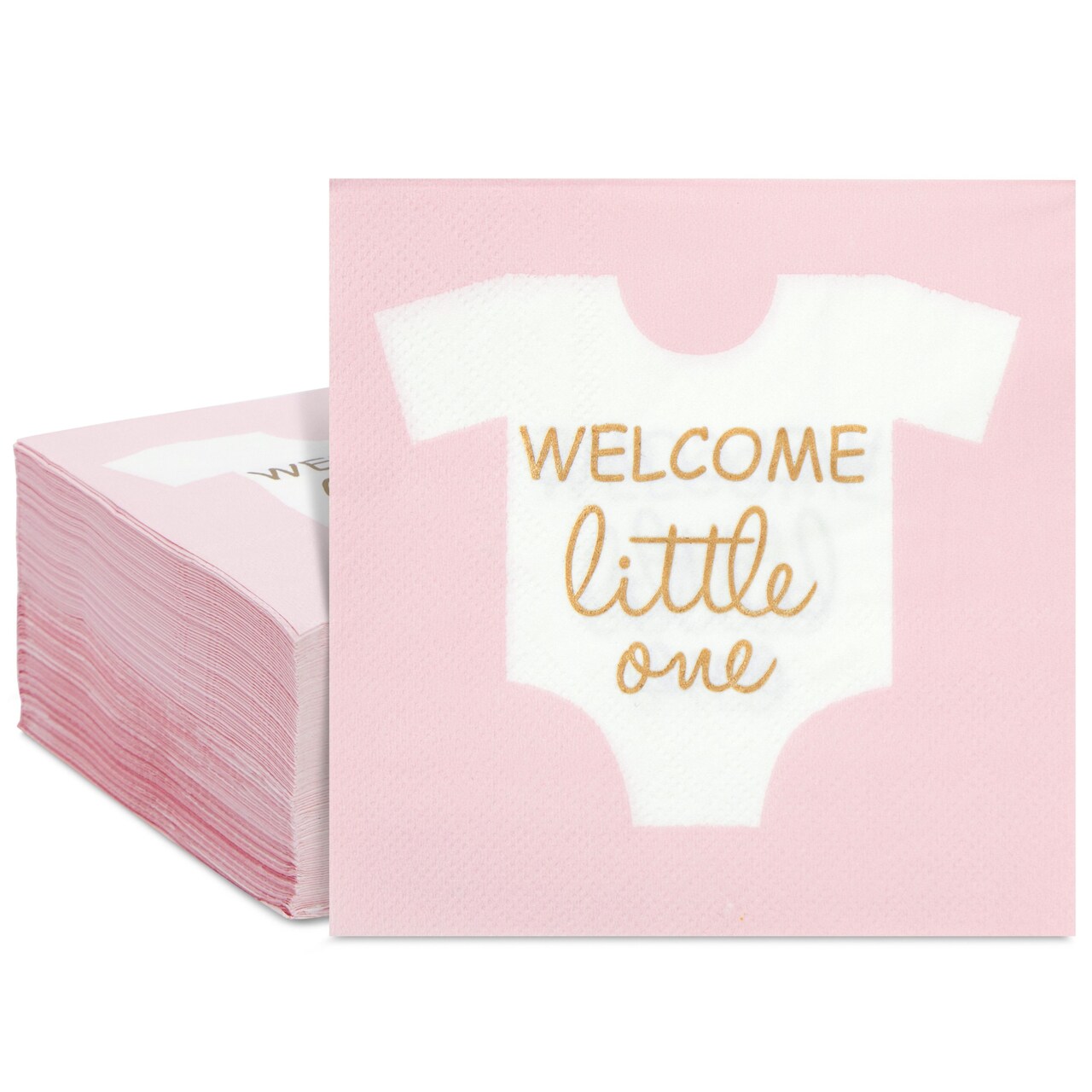 Pink baby best sale shower napkins